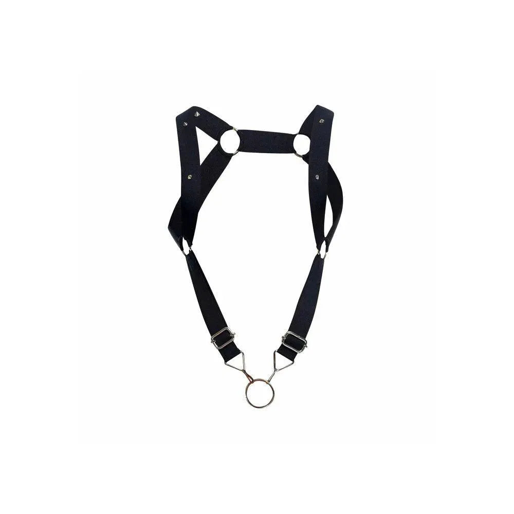 Male Basics Dngeon Straight Back Harness With Cockring - Rapture Works
