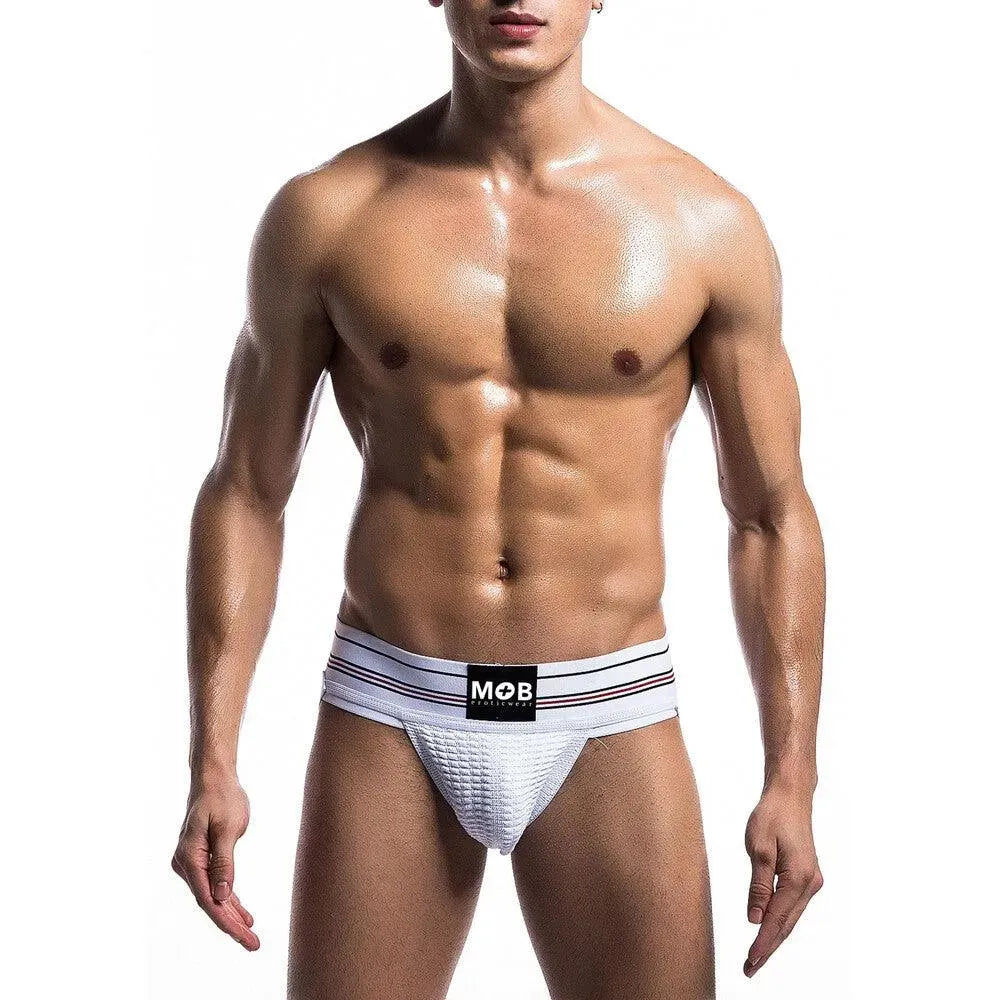 Male Basics Fetish Classic Wide Jock Strap White - Rapture Works