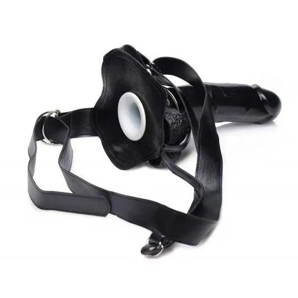Master Seriers Infiltrator 2 Hollow Strap On Black 9 Inch Dildo - Rapture Works