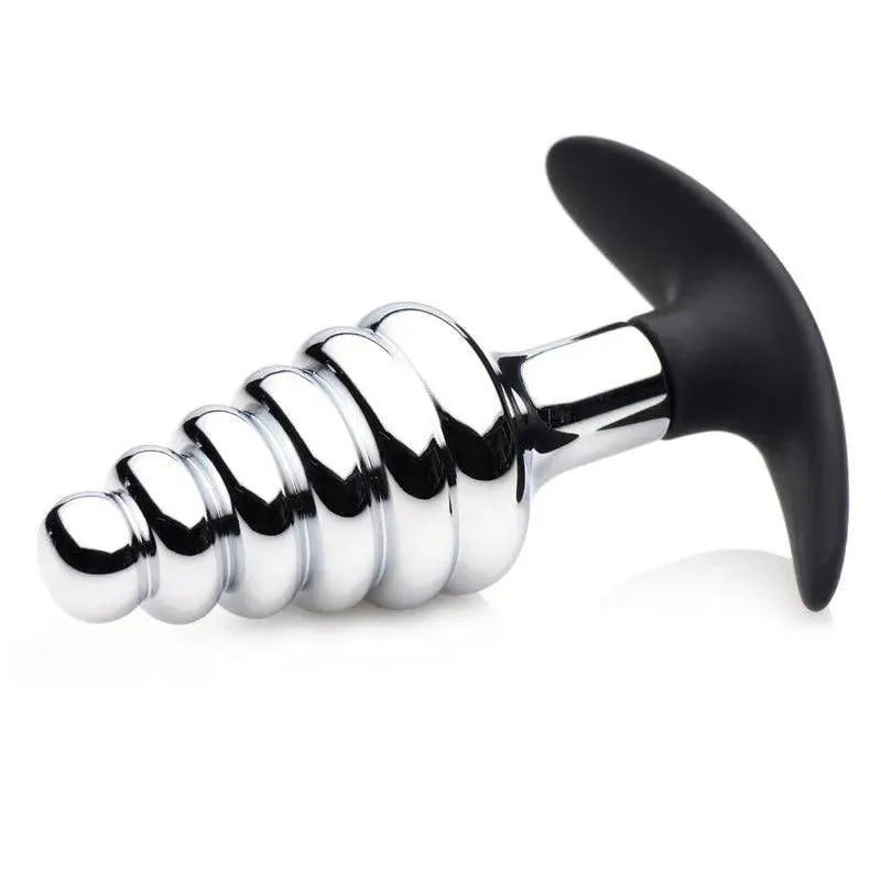 Master Series Dark Hive Metal And Silicone Ribbed Anal Plug - Rapture Works
