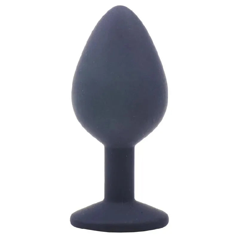 Medium Black Jewelled Silicone Butt Plug - Rapture Works