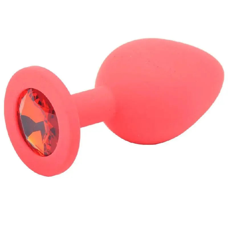 Medium Red Jewelled Silicone Butt Plug - Rapture Works
