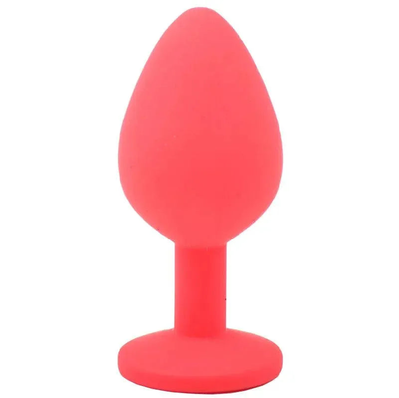 Medium Red Jewelled Silicone Butt Plug - Rapture Works