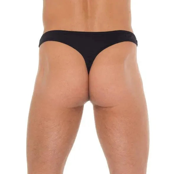 Mens Black G-String With A Net Pouch - Rapture Works