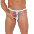 AMORABLE TRANSPARENT THONG WITH ZIPPER - WHITE