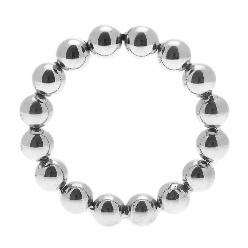 Meridian Stainless Steel Beaded Cock Ring SM - Rapture Works