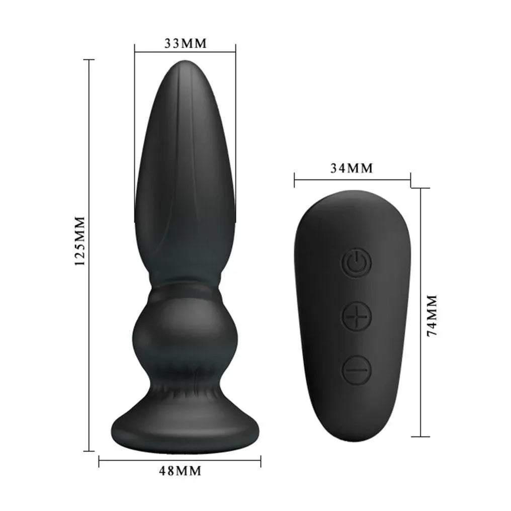Mr Play Powerful Vibrating Anal Plug - Black - Rapture Works