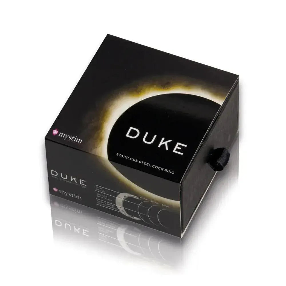 MyStim Duke Stainless Steel Polished Cock Ring - Rapture Works