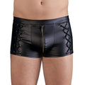 MATTE LACE-UP PANTS - BLACK
