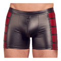 MATTE STRIPE ZIP PANTS - BLACK & RED
