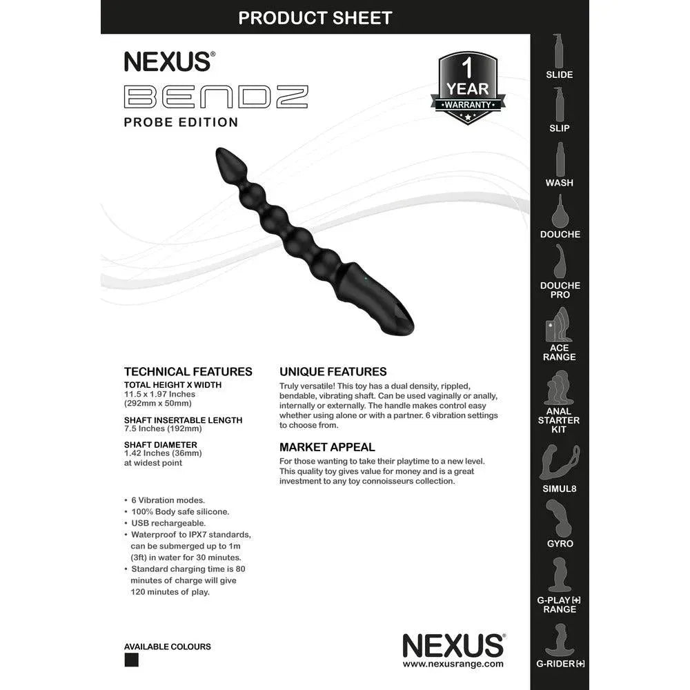 Nexus Bendz Vibrating Anal Probe - Rapture Works