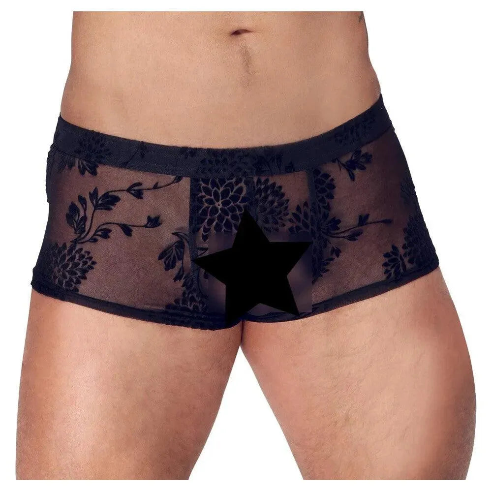 Noir Sheer Floral Lace Pants - Rapture Works