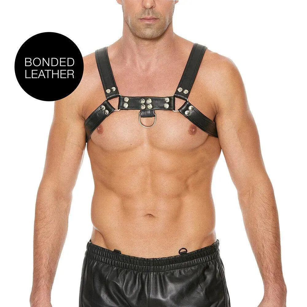 Ouch Chest Bulldog Harness Black Large to X Large - Rapture Works