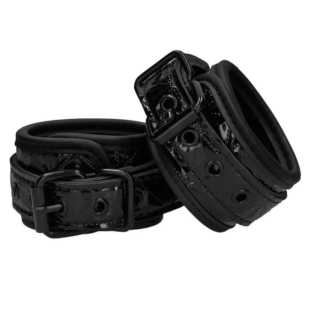 Ouch Luxury Black Hand Cuffs - Rapture Works