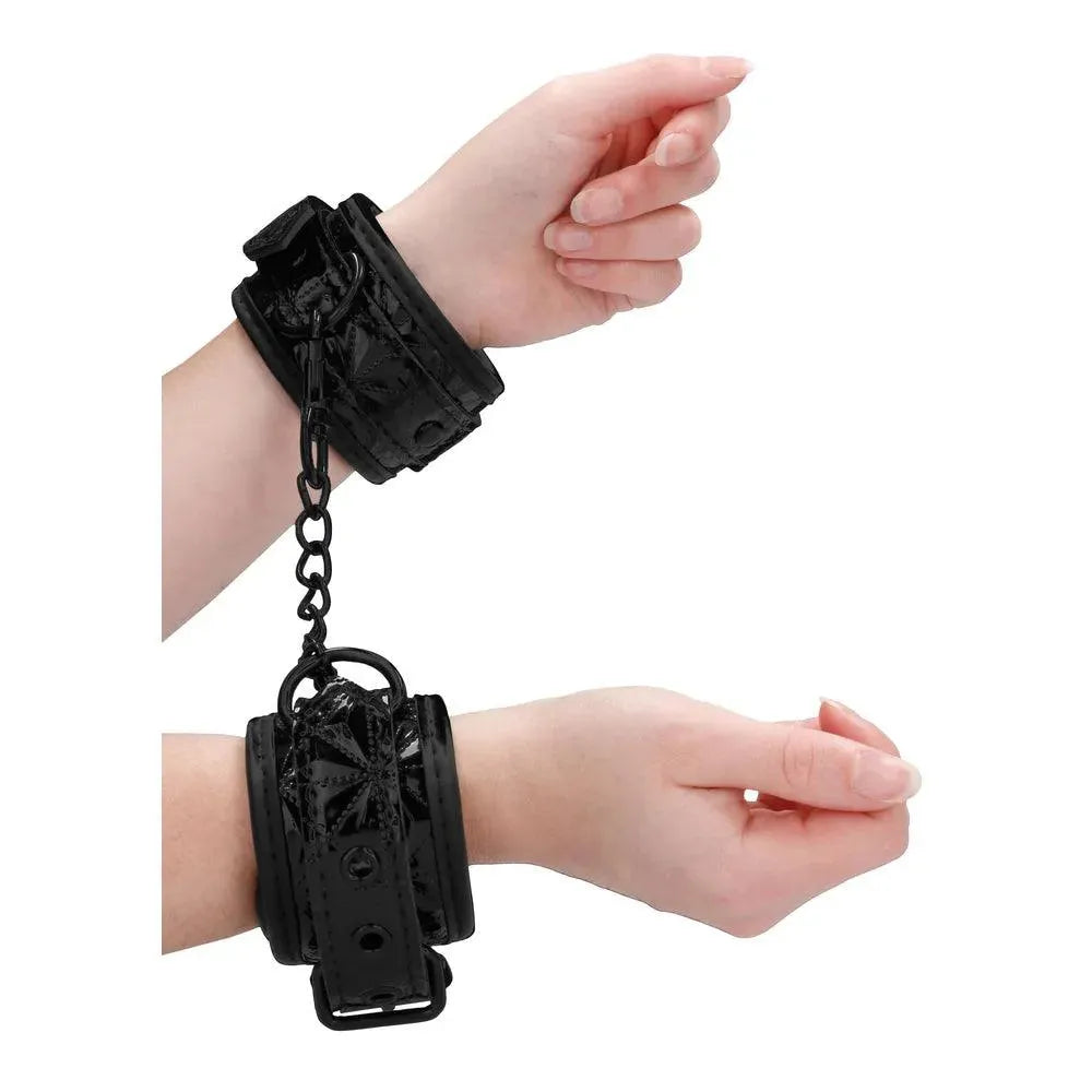 Ouch Luxury Black Hand Cuffs - Rapture Works