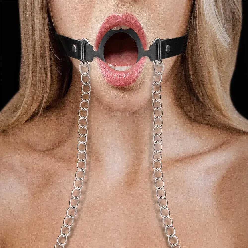 Ouch O Ring Gag With Nipple Clamps - Rapture Works