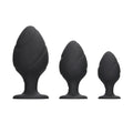 SWIRLED BUTT PLUG SET – BLACK