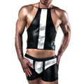 WET LOOK SHORTS AND HALTER TOP SET