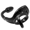 ARMOUR TUG LOCK COCK RING & BUTT PLUG – BLACK - SMALL