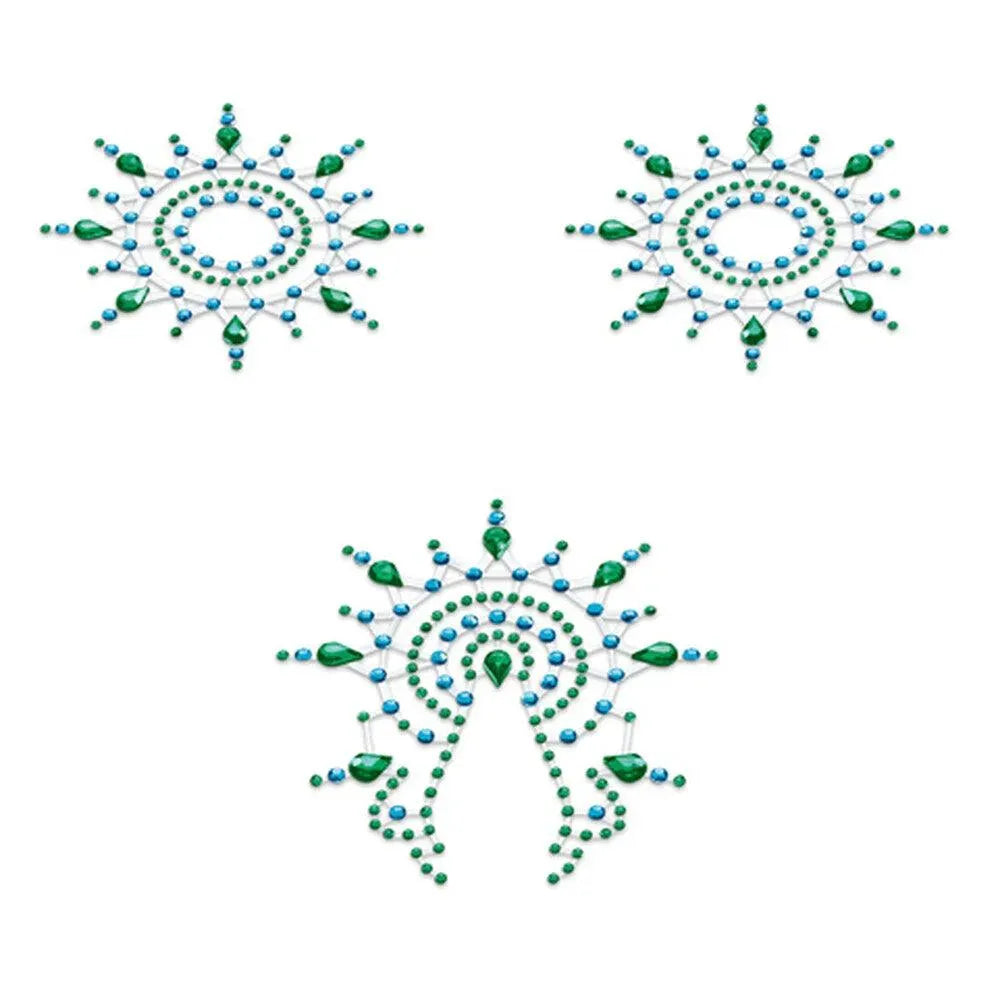 Petits Joujoux Gloria Nipple And Vagina Pasties Green - Rapture Works