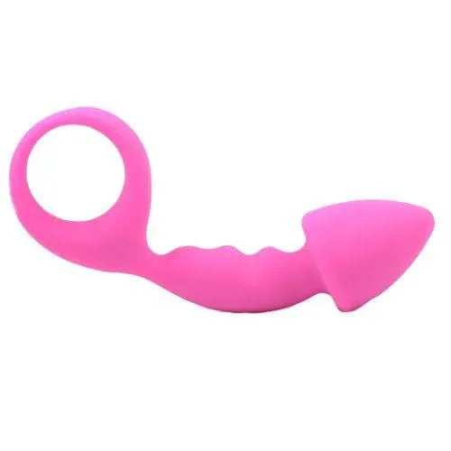Pink Silicone Curved Comfort Butt Plug - Rapture Works