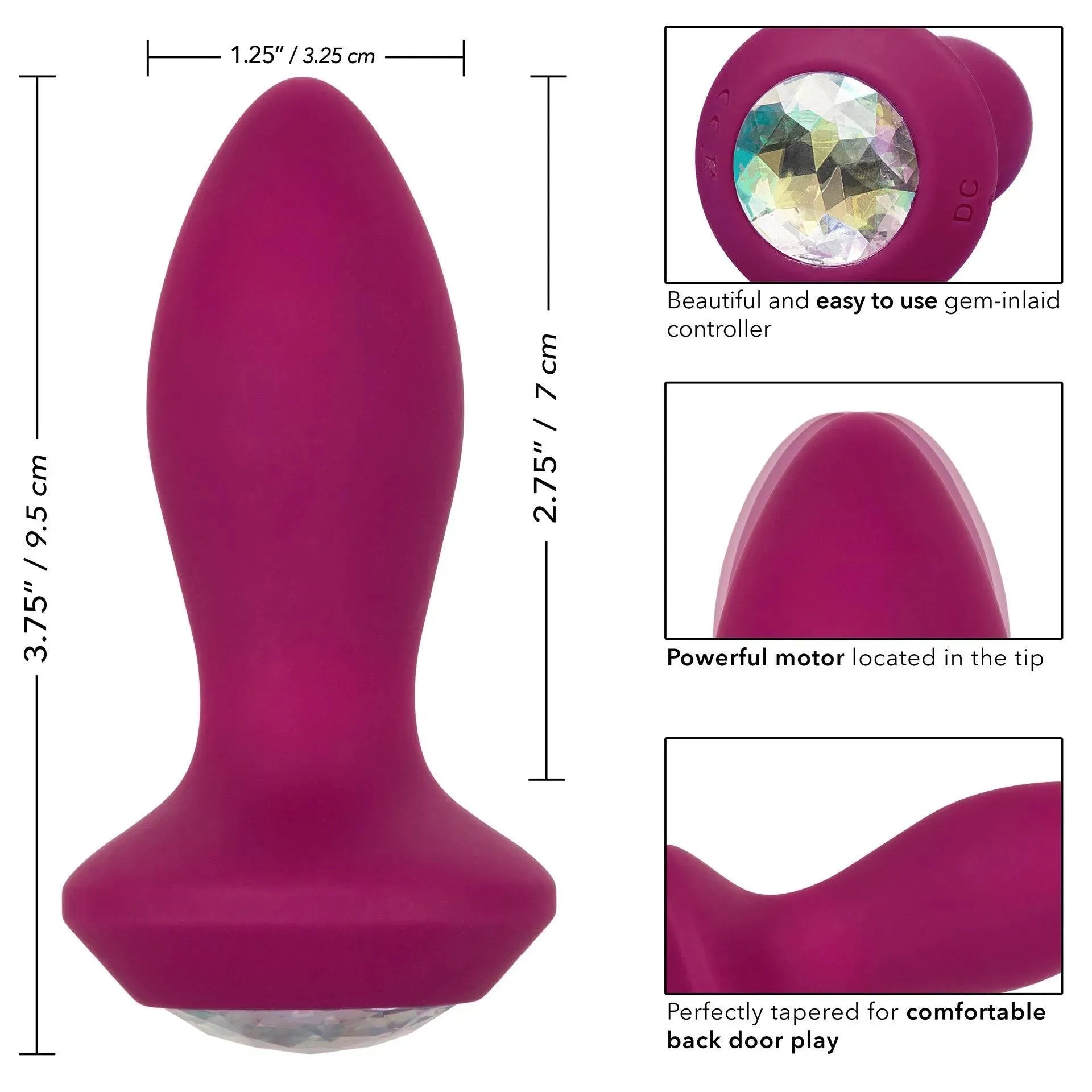 Power Gem Butt Plug Vibrating Crystal Probe PETITE - Rapture Works