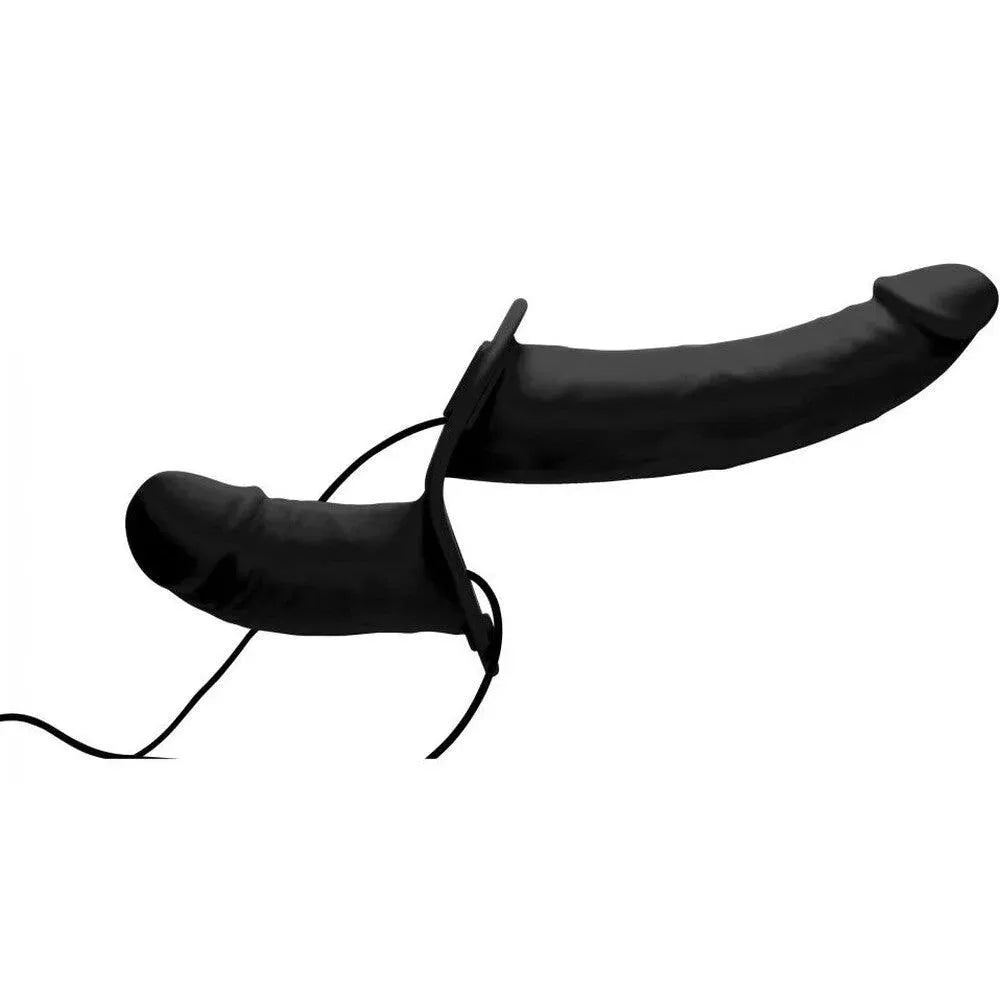 Power Pegger Silicone Vibrating Double Dildo With Harness - Rapture Works