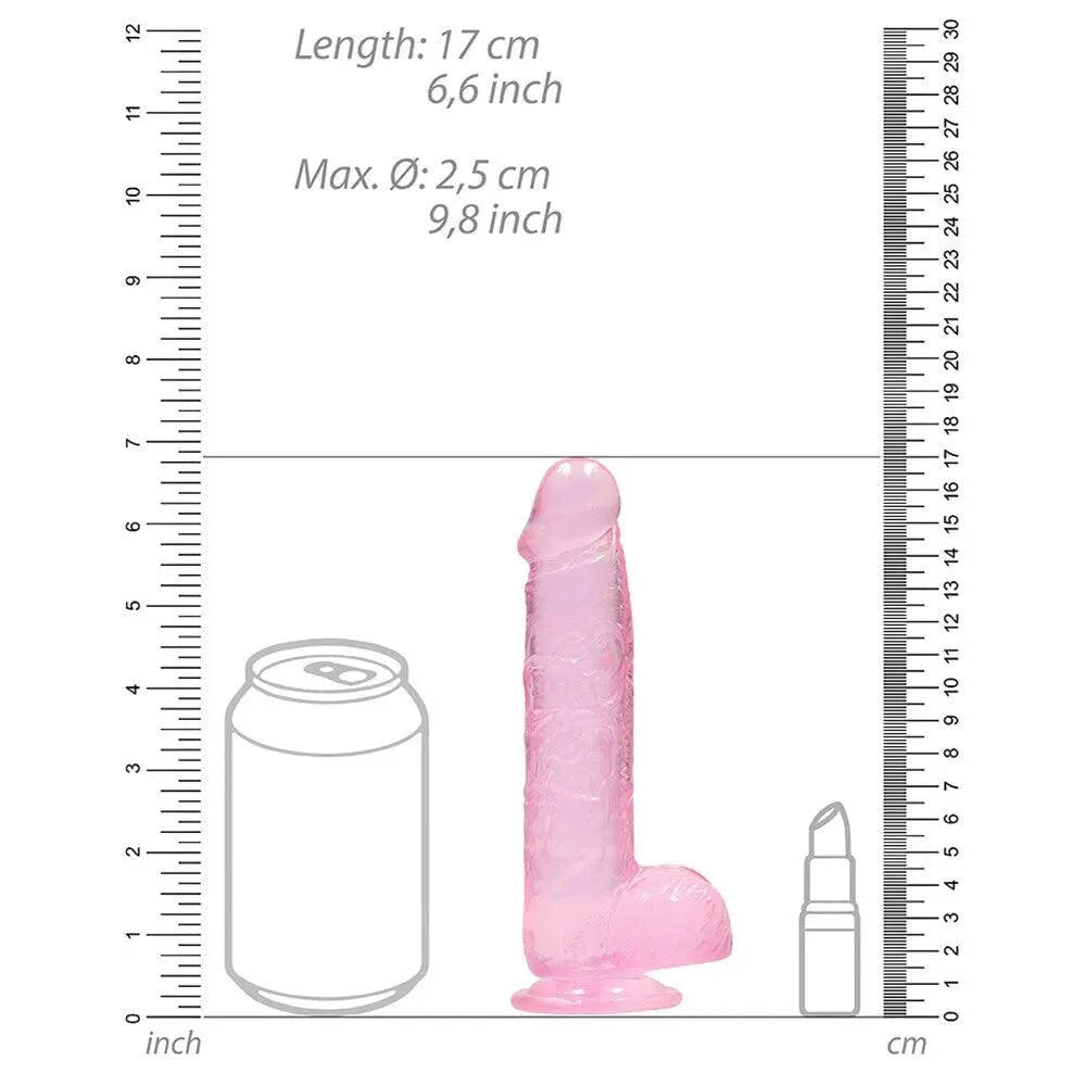 RealRock 6 Inch Pink Realistic Crystal Clear Dildo - Rapture Works