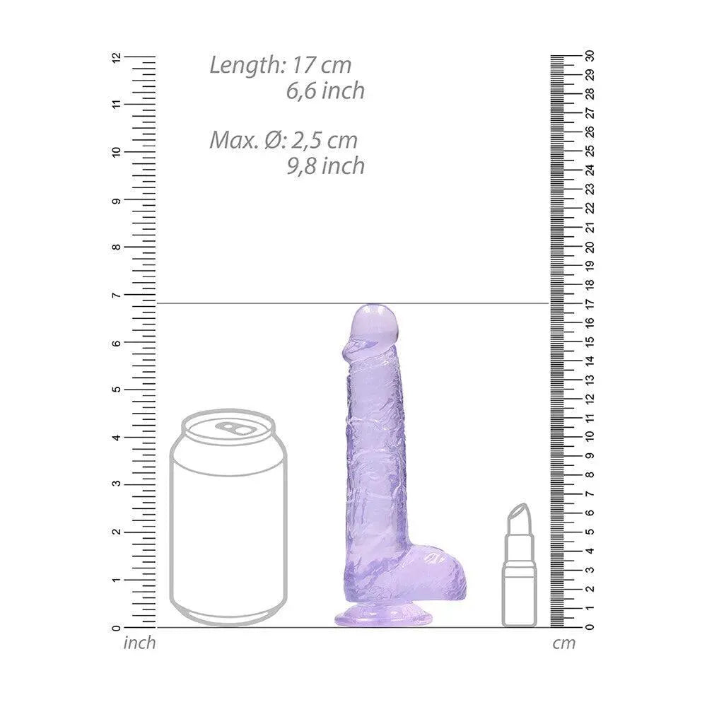 RealRock 6 Inch Purple Realistic Crystal Clear Dildo - Rapture Works