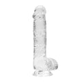 CRYSTAL CLEAR REALISTIC DILDO WITH BALLS 6" – CLEAR