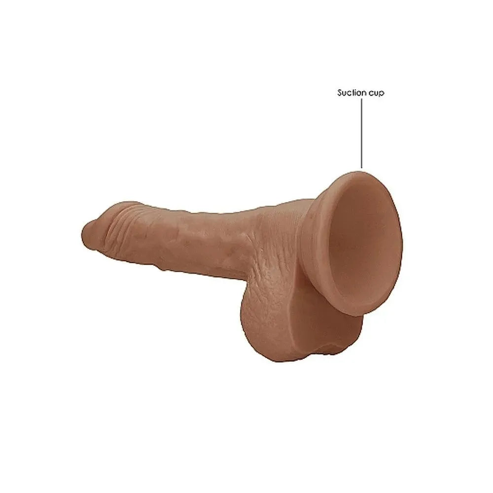 RealRock 7 Inch Dong With Testicles Flesh Tan - Rapture Works