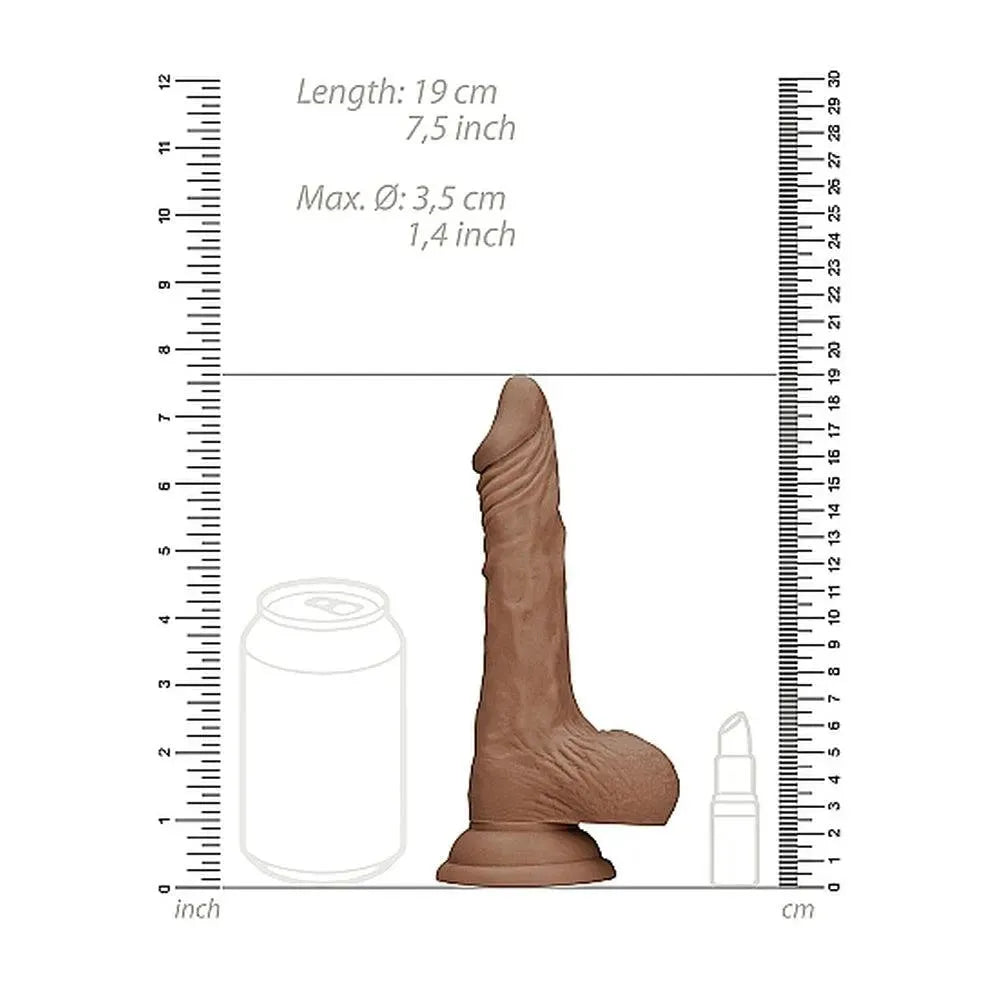 RealRock 7 Inch Dong With Testicles Flesh Tan - Rapture Works