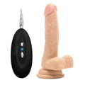 VIBRATING REALISTIC COCK WITH SCROTUM 7"