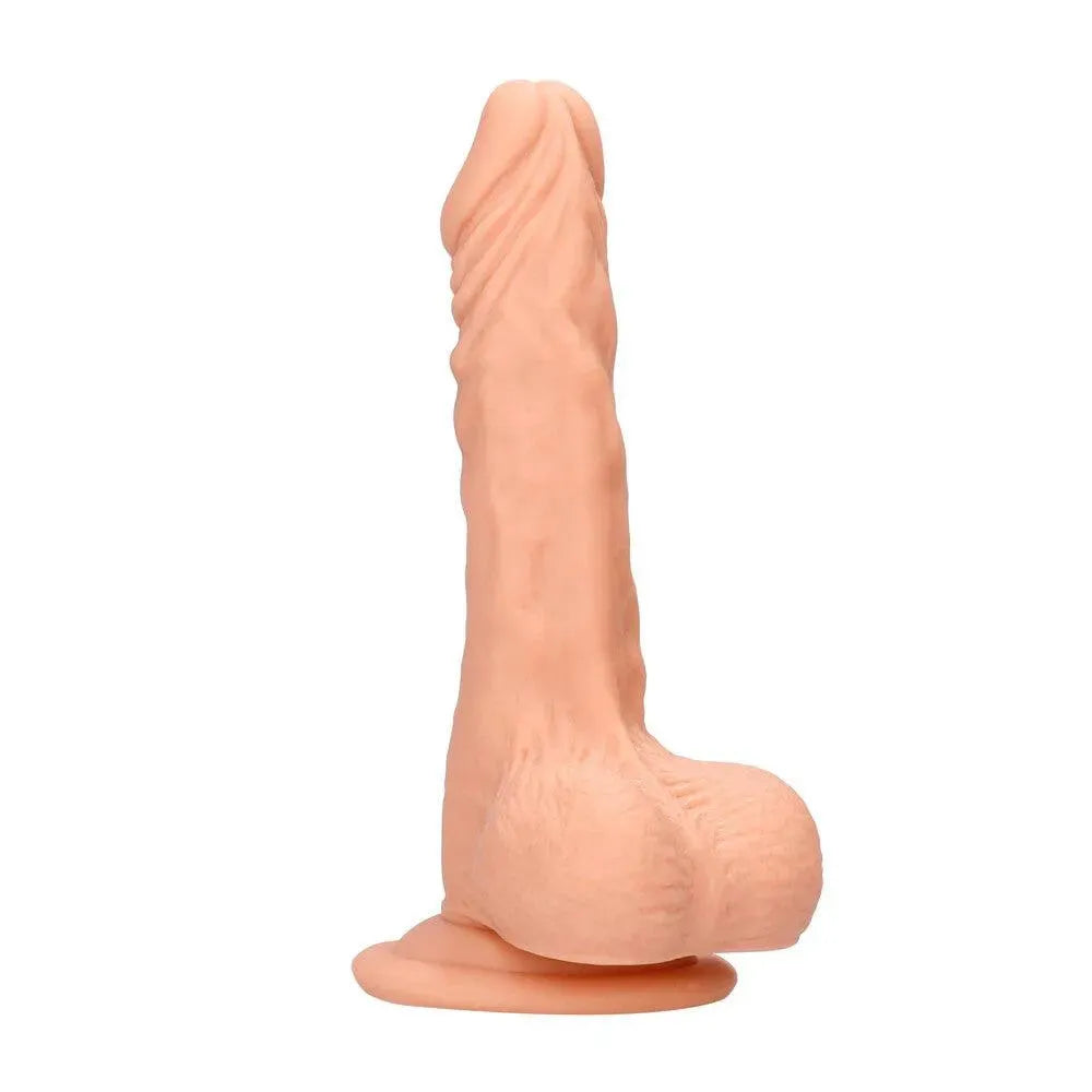 RealRock 8 Inch Dong With Testicles Flesh Pink - Rapture Works