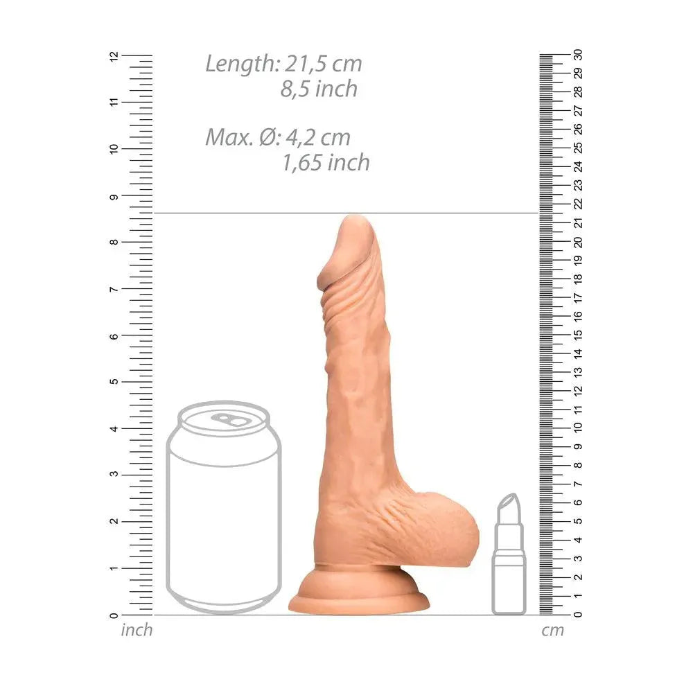 RealRock 8 Inch Dong With Testicles Flesh Pink - Rapture Works