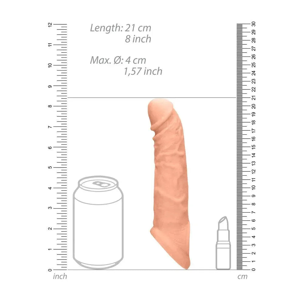 RealRock 8 Inch Penis Sleeve Flesh Pink - Rapture Works