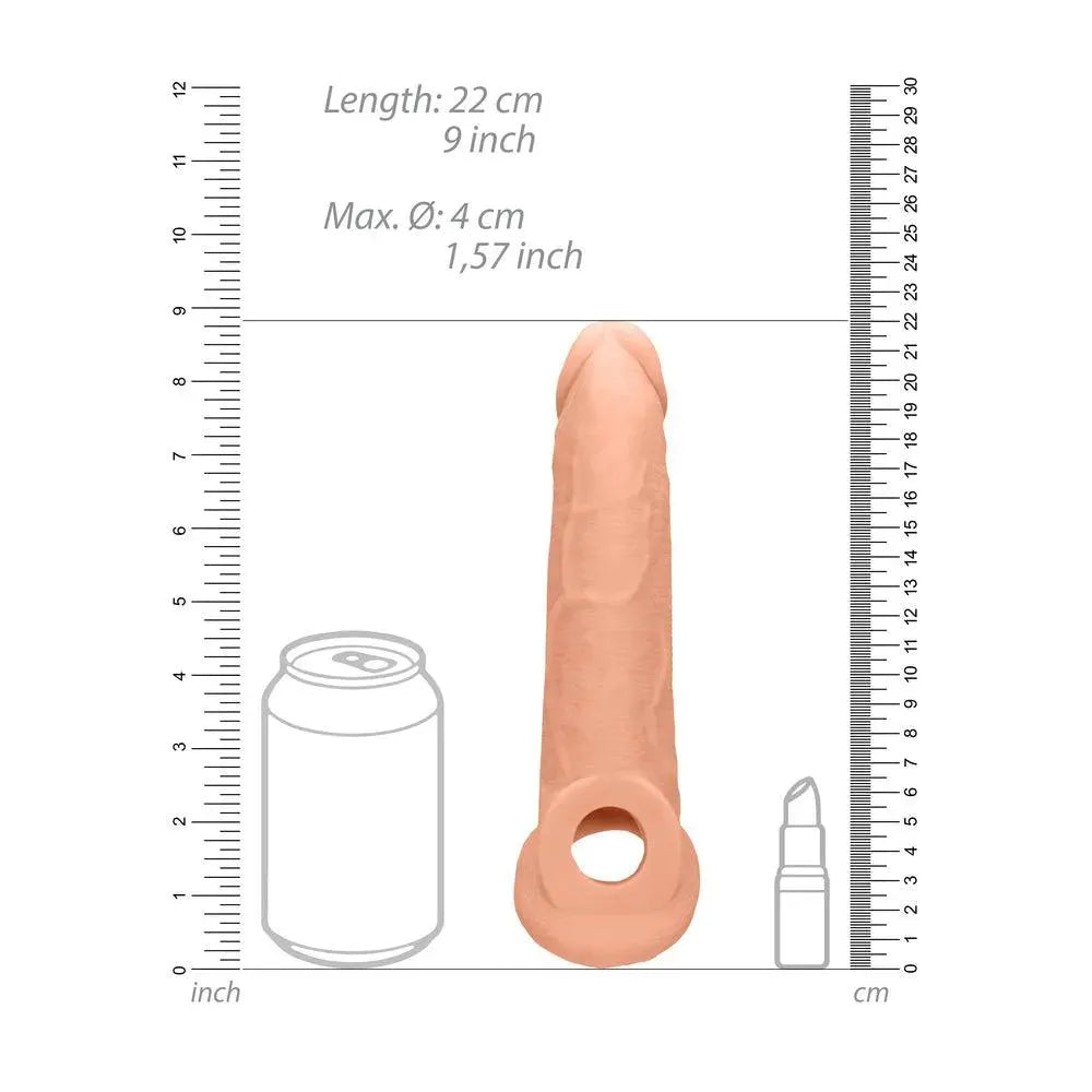 RealRock 9 Inch Penis Sleeve Flesh Pink - Rapture Works