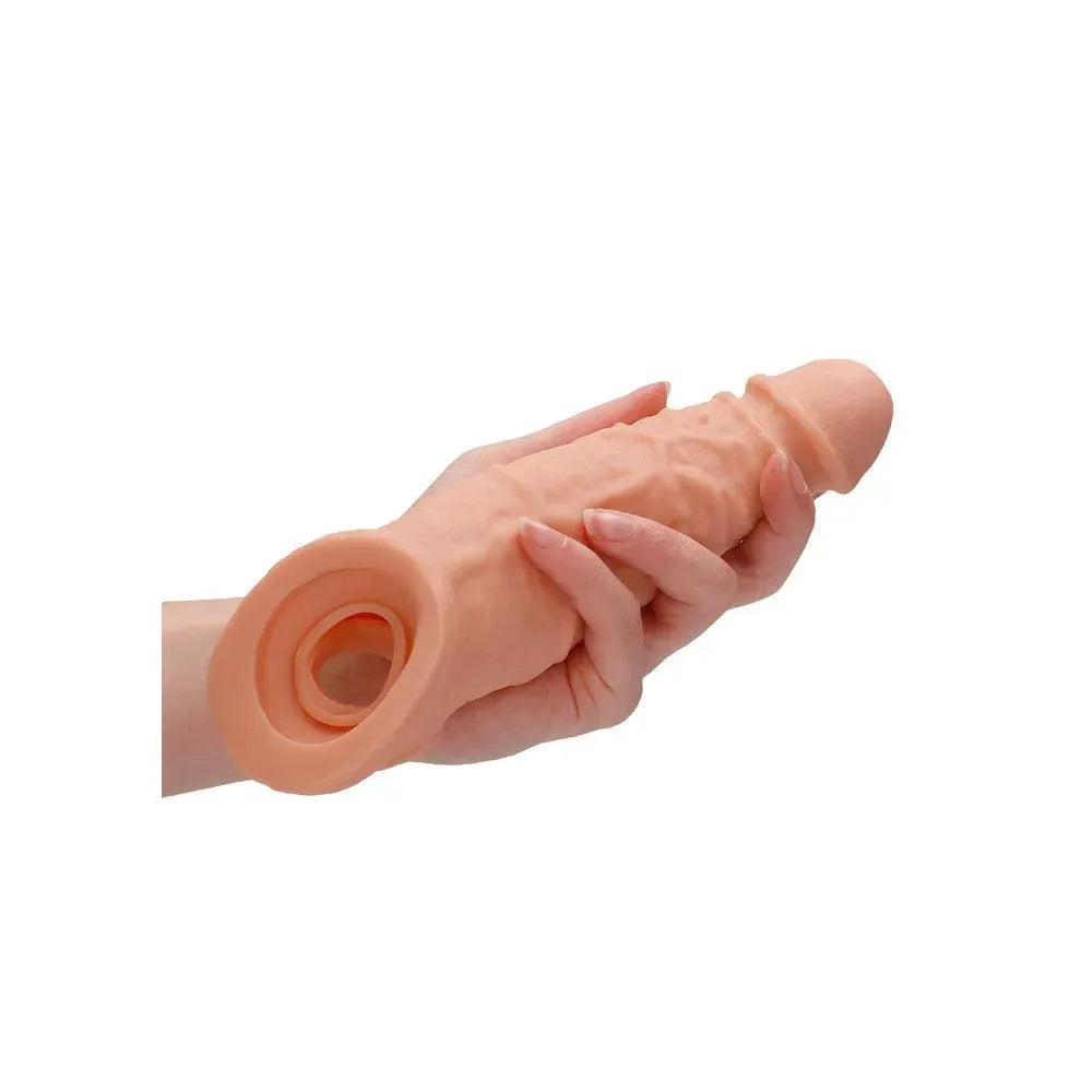 RealRock 9 Inch Penis Sleeve Flesh Pink - Rapture Works