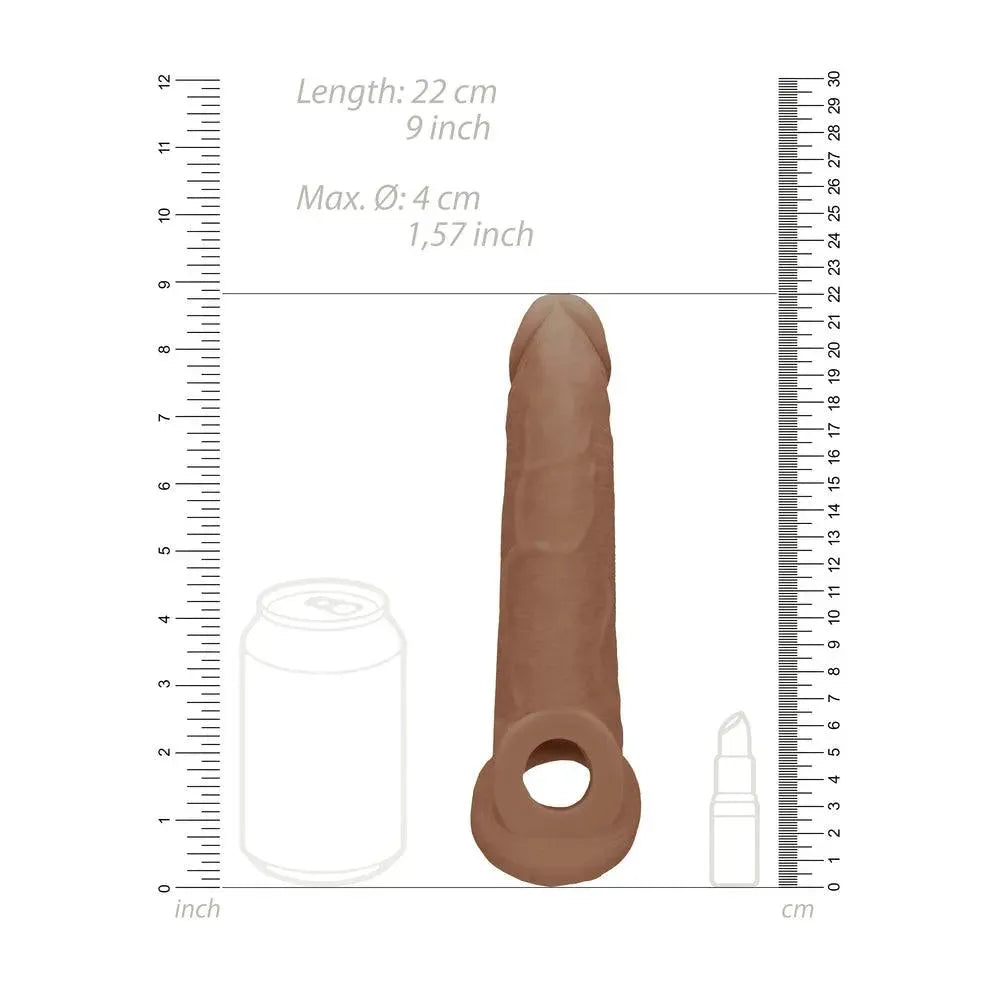 RealRock 9 Inch Penis Sleeve Flesh Tan - Rapture Works