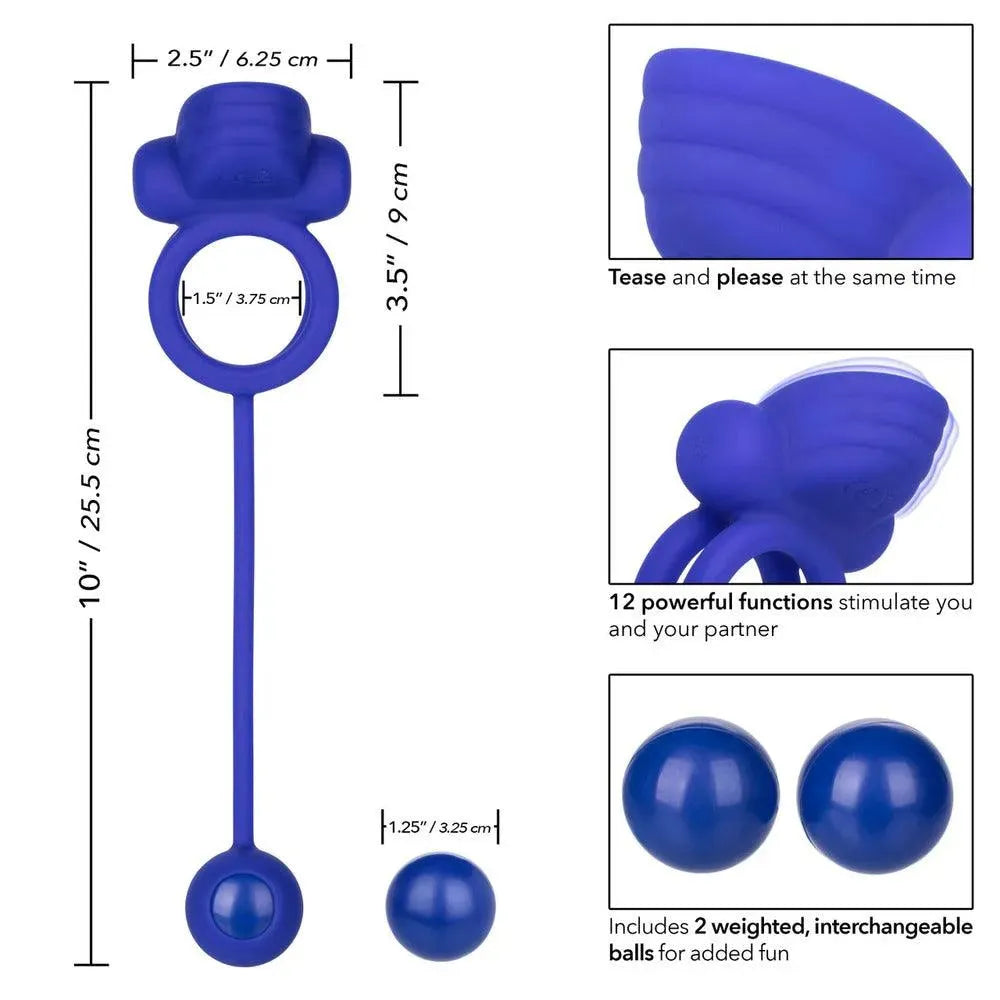 Rechargeable Dual Rockin Rim Enhancer Cock Ring - Rapture Works