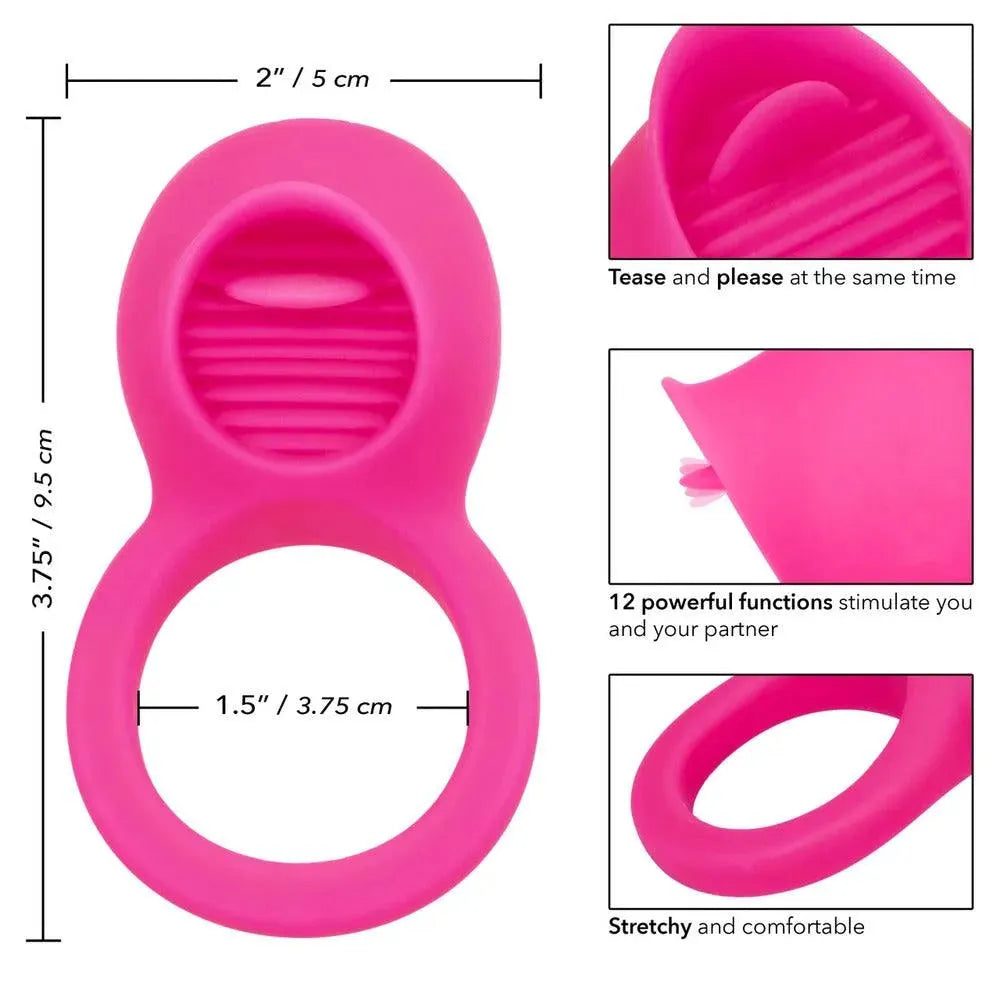 Rechargeable Teasing Tongue Enhancer Cock Ring - Rapture Works