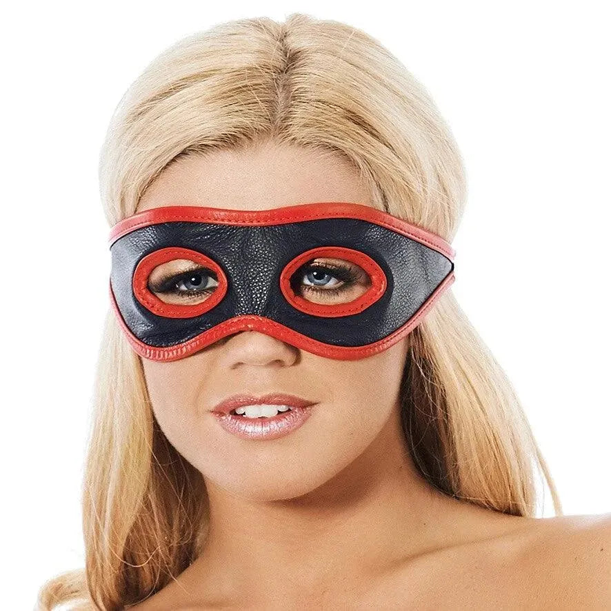 Red And Black Leather Mask - Rapture Works