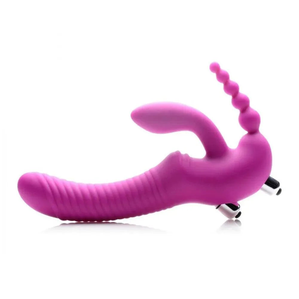 Regal Rider Vibrating Silicone Strapless Strap On Triple G Dildo - Rapture Works