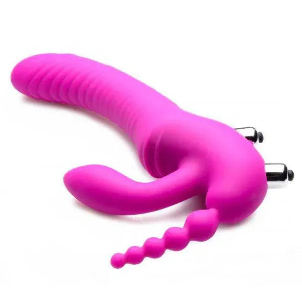 Regal Rider Vibrating Silicone Strapless Strap On Triple G Dildo - Rapture Works