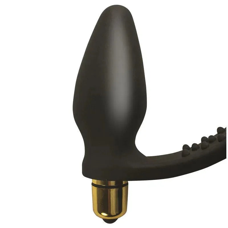 Rocks Off 7 Speed RO-Zen Cockring And Anal Plug Black - Rapture Works