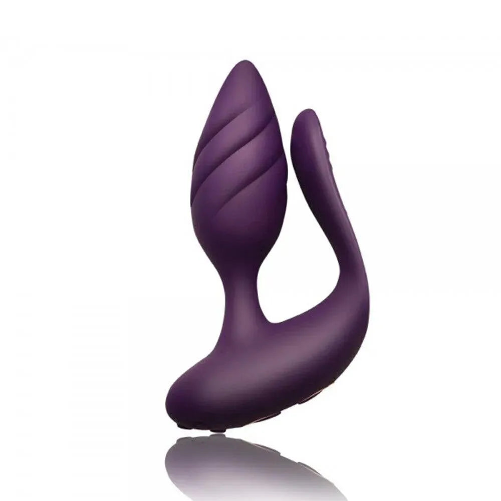 Rocks Off Cocktail Remote Control Couple's Vibe Purple - Rapture Works