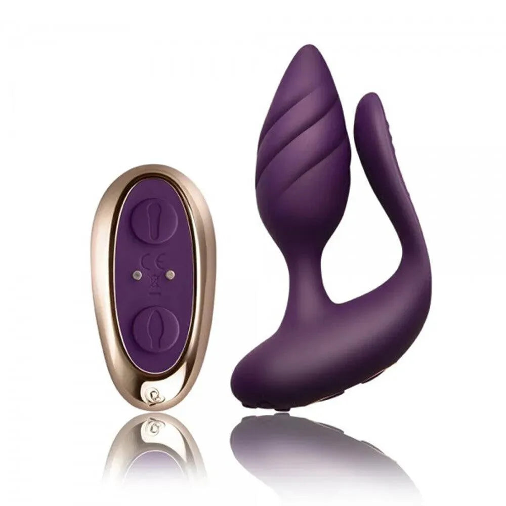 Rocks Off Cocktail Remote Control Couple's Vibe Purple - Rapture Works