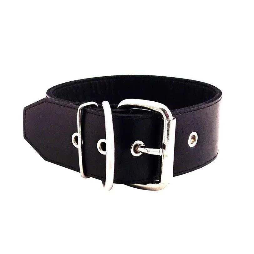 Rouge Garments 50mm Plain Black Leather Collar - Rapture Works