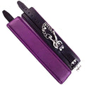 LEATHER PADDED ANKLE CUFFS – BLACK & PURPLE