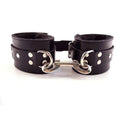 LEATHER FAUX FUR WRIST CUFFS – BLACK